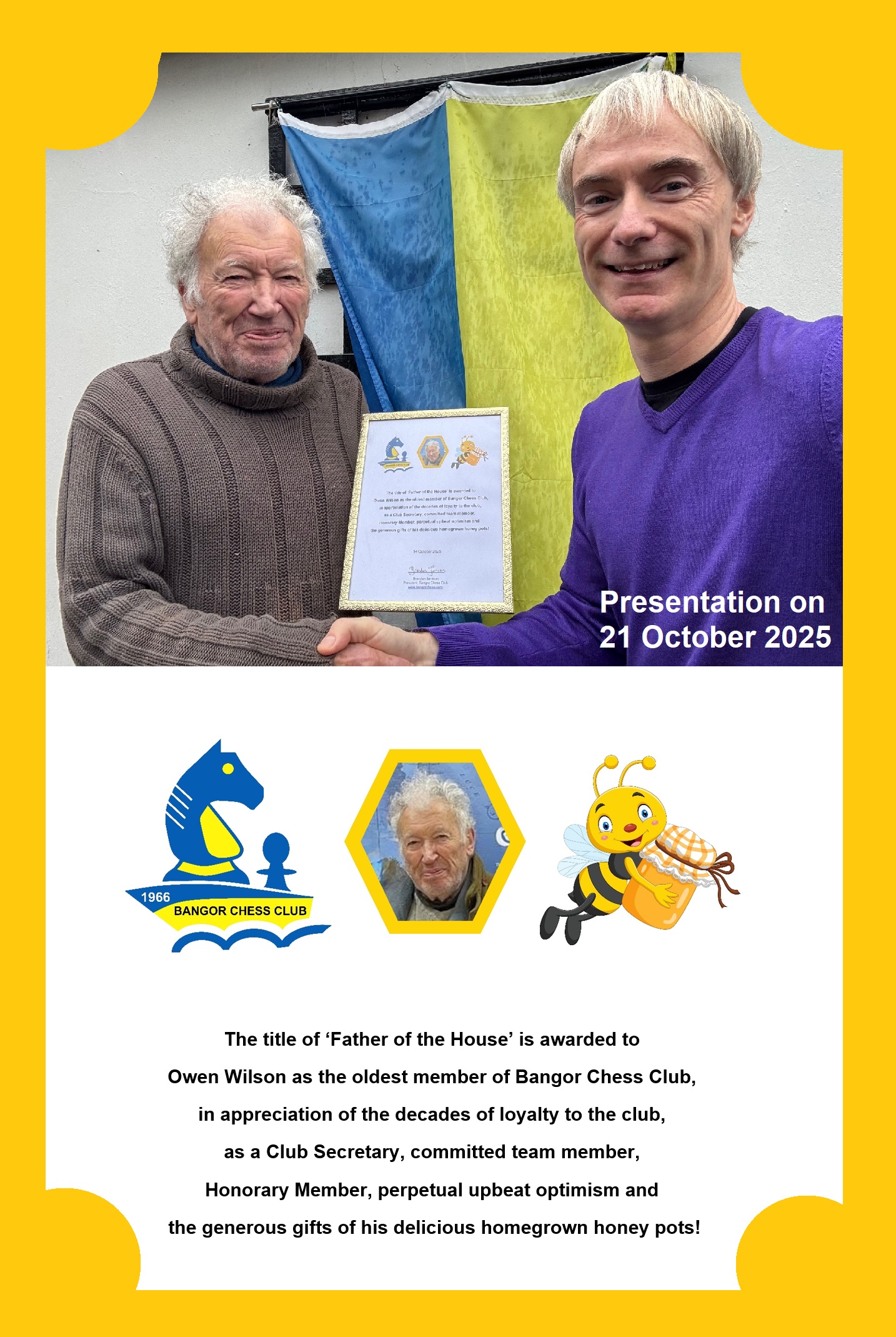 Owen Father of the House presentation 21 October 2025